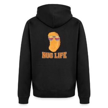 Chicken Nugget - Unisex Premium Bio Zip Hoodie - Schwarz - Hinten - Nico (187cm)