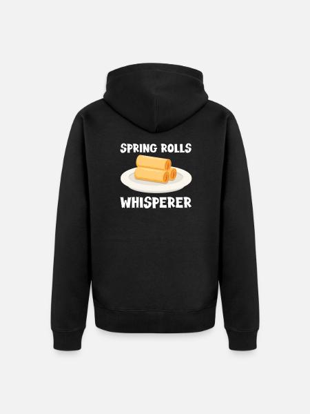 Spring Rolls Whisperer - Unisex Premium Organic Zip Hoodie - black