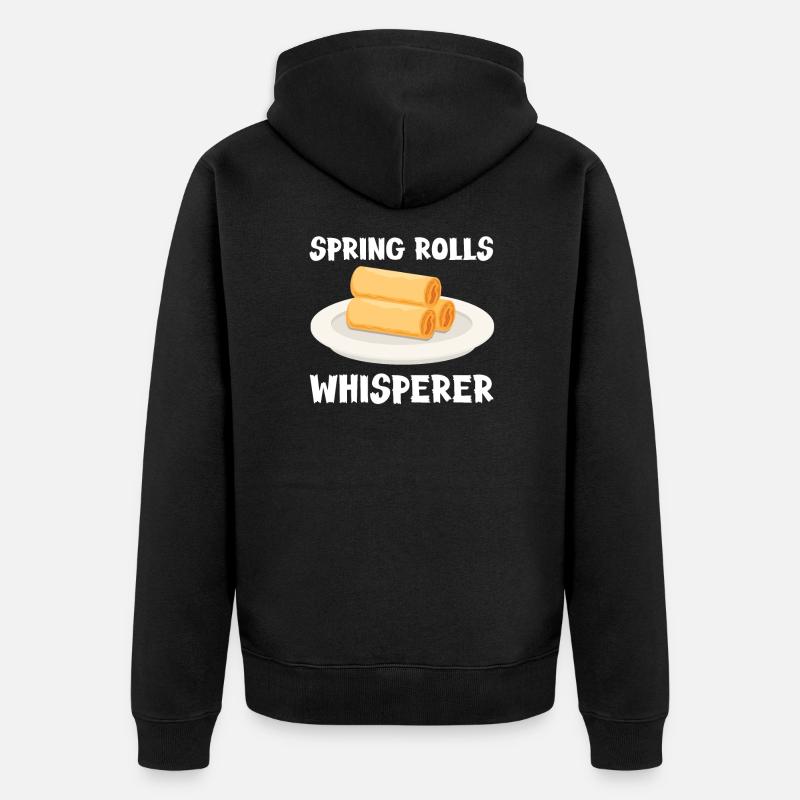 Rouleaux de printemps Whisperer - Veste à capuche bio Premium Unisexe - noir