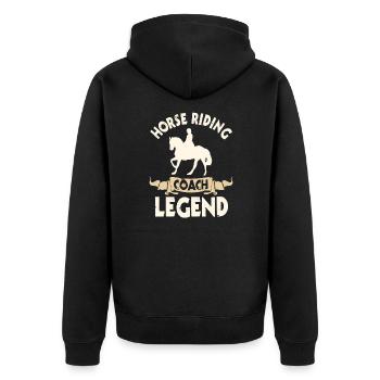 Riding instructor legend - Unisex Premium Organic Zip Hoodie - black - Back - Nico (187cm)