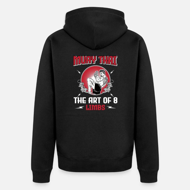 Muay Thai - Unisex Premium Bio Zip Hoodie - Schwarz
