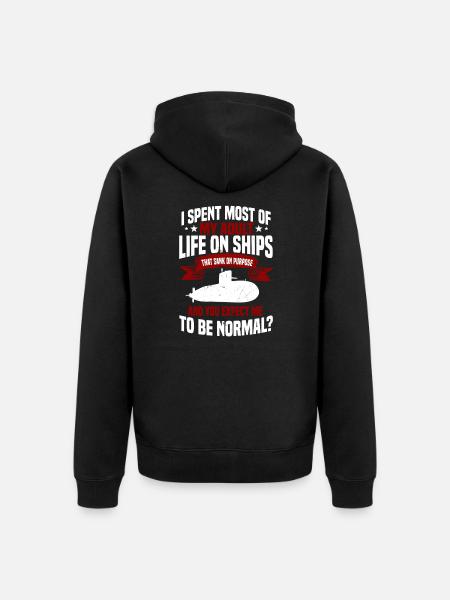 Funny submarine gift - Unisex Premium Organic Zip Hoodie - black