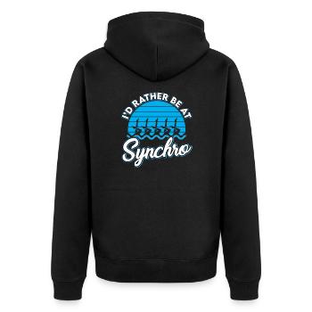 Synchronschwimmen - Unisex Premium Bio Zip Hoodie - Schwarz - Hinten - Nico (187cm)