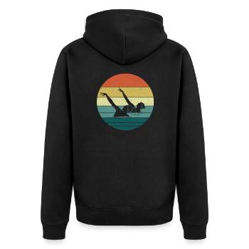 Natation synchronisée - Veste à capuche bio Premium Unisexe - noir - Dos - Nico (187cm)