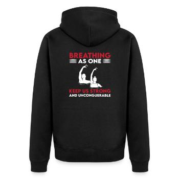 Synchronschwimmen Geschenk - Unisex Premium Bio Zip Hoodie - Schwarz - Hinten - Nico (187cm)