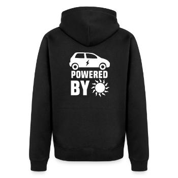 Electric car - Unisex Premium Organic Zip Hoodie - black - Back - Nico (187cm)