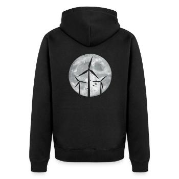 Éolienne - Veste à capuche bio Premium Unisexe - noir - Dos - Nico (187cm)
