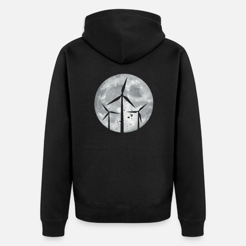 Windkraftanlage - Unisex Premium Bio Zip Hoodie - Schwarz