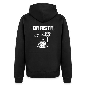 Barista - Veste à capuche bio Premium Unisexe - noir - Dos - Nico (187cm)