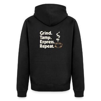 Barista - Veste à capuche bio Premium Unisexe - noir - Dos - Nico (187cm)