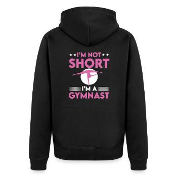 Turnerin - Unisex Premium Bio Zip Hoodie - Schwarz - Hinten - Nico (187cm)