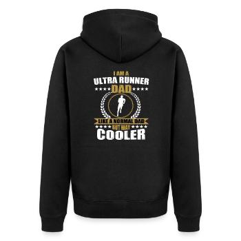 Ultra Runner Papa - Unisex Premium Organic Zip Hoodie - black - Back - Nico (187cm)
