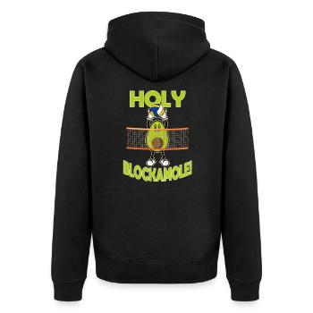 Volleyball Avocado - Unisex Premium Organic Zip Hoodie - black - Back - Nico (187cm)