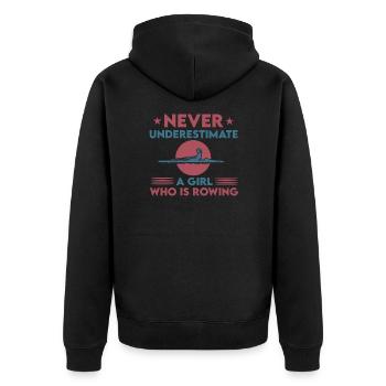 Aviron féminin One - Veste à capuche bio Premium Unisexe - noir - Dos - Nico (187cm)