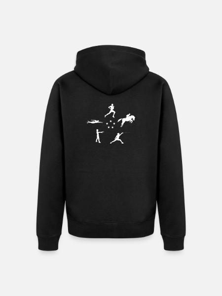Modern pentathlon - Unisex Premium Organic Zip Hoodie - black