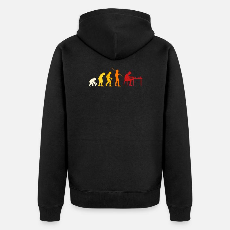 Chess Evolution - Unisex Premium Organic Zip Hoodie - black