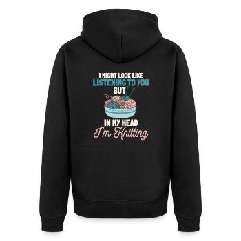 Knit - Unisex Premium Organic Zip Hoodie - black - Back - Nico (187cm)