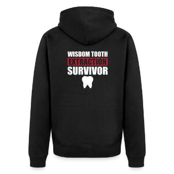 Wisdom tooth - Unisex Premium Organic Zip Hoodie - black - Back - Nico (187cm)