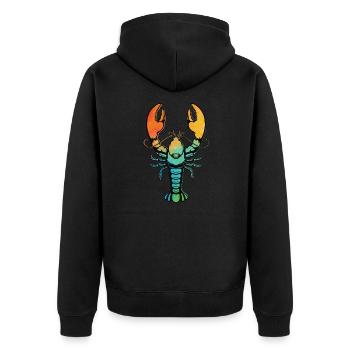 Languste - Unisex Premium Bio Zip Hoodie - Schwarz - Hinten - Nico (187cm)