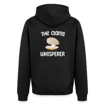 Muschel Flüsterer - Unisex Premium Bio Zip Hoodie - Schwarz - Hinten - Nico (187cm)