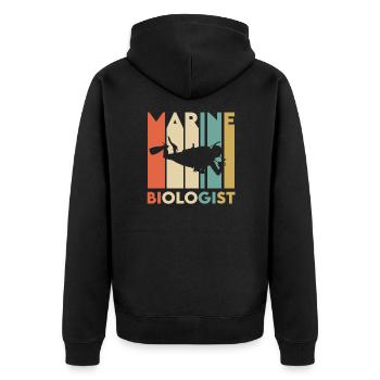 Marine Biologist T-Shirt - Unisex Premium Organic Zip Hoodie - black - Back - Nico (187cm)