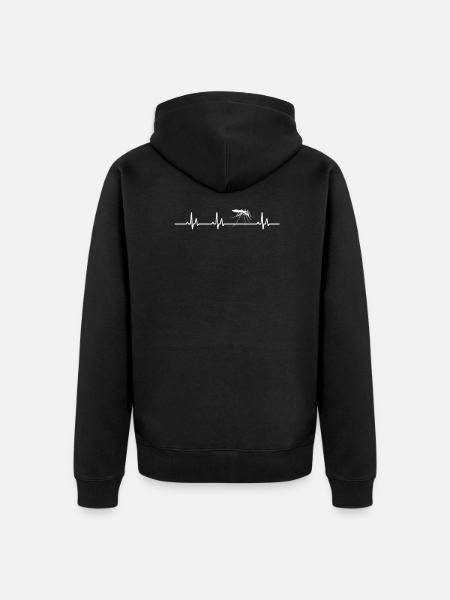 Mosquito heartbeat - Unisex Premium Organic Zip Hoodie - black