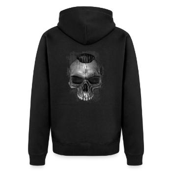 rock'n'roll skull - Unisex Premium Organic Zip Hoodie - black - Back - Nico (187cm)