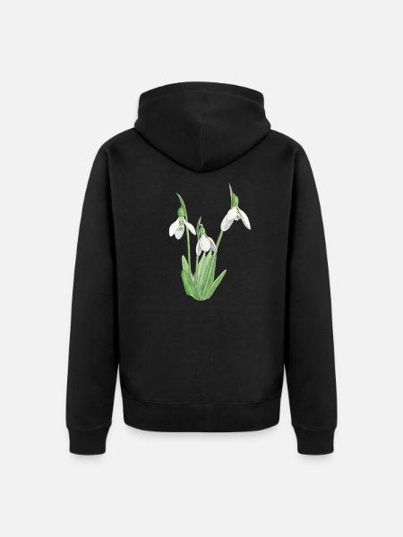 Snowdrop - Unisex Premium Organic Zip Hoodie - black