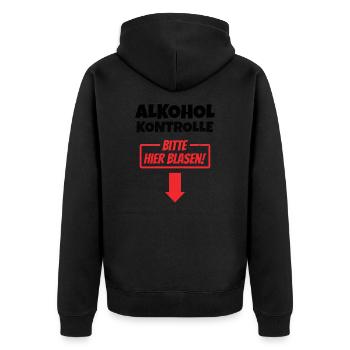 Alkoholkontrolle Suff Party Gruppe Alkohol Blasen - Unisex Premium Bio Zip Hoodie - Schwarz - Hinten - Nico (187cm)