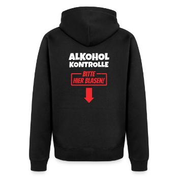 Alkoholkontrolle Suff Party Gruppe Alkohol Blasen - Unisex Premium Bio Zip Hoodie - Schwarz - Hinten - Nico (187cm)
