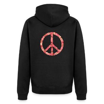 Hippie Peace Sign Flower Power Idée de Woodstock - Veste à capuche bio Premium Unisexe - noir - Dos - Nico (187cm)