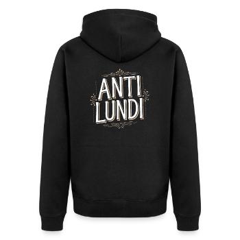 Anti-Lundi - Veste à capuche bio Premium Unisexe - noir - Dos - Nico (187cm)