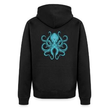 Cadeau de mer de calmar poulpe poulpe - Veste à capuche bio Premium Unisexe - noir - Dos - Nico (187cm)