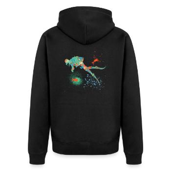 plongée e 4 - Veste à capuche bio Premium Unisexe - noir - Dos - Nico (187cm)