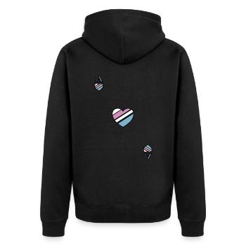 Carte à jouer As de Coeur Bleu blanc rose - Veste à capuche bio Premium Unisexe - noir - Dos - Nico (187cm)