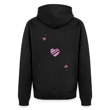 Carte à jouer As de Coeur Rose - Veste à capuche bio Premium Unisexe - noir - Dos - Nico (187cm)