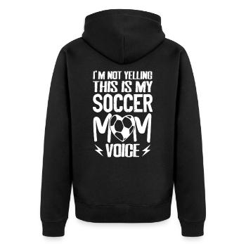 Funny Soccer Mom Voice - Veste à capuche bio Premium Unisexe - noir - Dos - Nico (187cm)