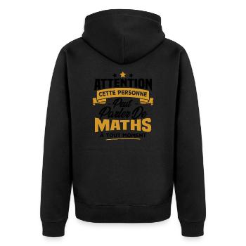 Cette personne peut parler de maths à tout moment - Veste à capuche bio Premium Unisexe - noir - Dos - Nico (187cm)