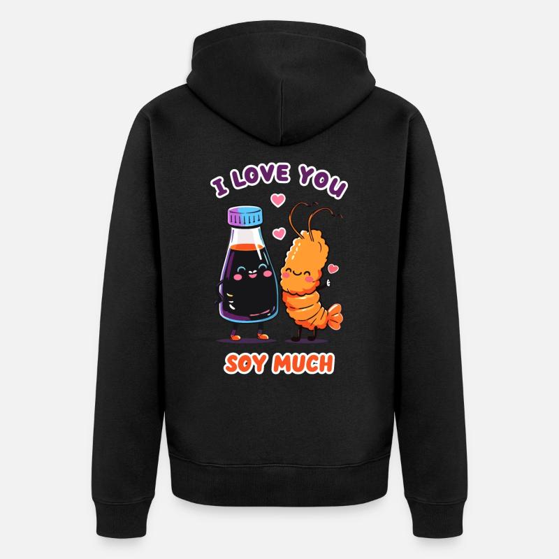 Je t’aime beaucoup Soja - Veste à capuche bio Premium Unisexe - noir