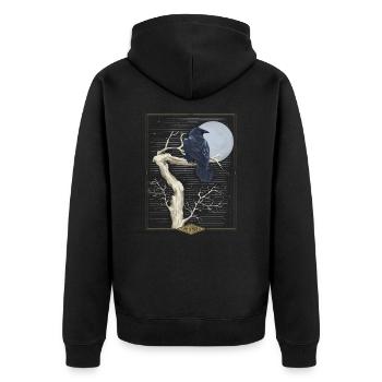 Tarot Mystique Corbeau 'The Raven' fait à la main - Veste à capuche bio Premium Unisexe - noir - Dos - Nico (187cm)