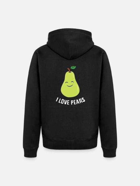 Pear - I Love Pears - Unisex Premium Organic Zip Hoodie - black