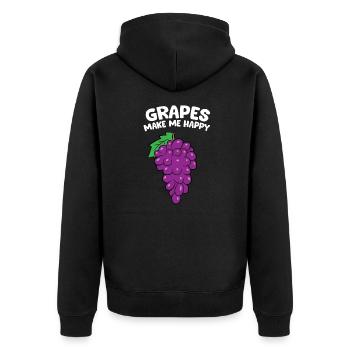 Raisin - Grapes make me happy - Veste à capuche bio Premium Unisexe - noir - Dos - Nico (187cm)