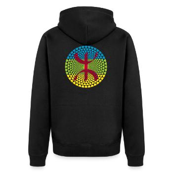 Berbère Maroc Maroc de Amazigh Tamazight - Veste à capuche bio Premium Unisexe - noir - Dos - Nico (187cm)