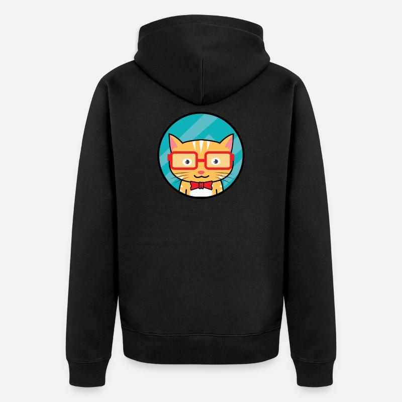Lunettes chat shirt & cadeau - Veste à capuche bio Premium Unisexe - noir