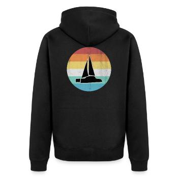 Katamaran - Unisex Premium Bio Zip Hoodie - Schwarz - Hinten - Nico (187cm)