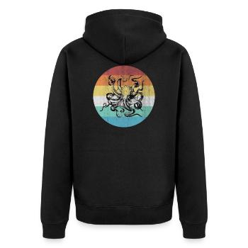 Tintenfisch - Unisex Premium Bio Zip Hoodie - Schwarz - Hinten - Nico (187cm)