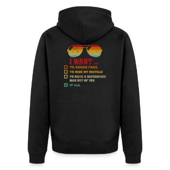 Funny Biker Gift - Pour tous les cyclistes - Veste à capuche bio Premium Unisexe - noir - Dos - Nico (187cm)