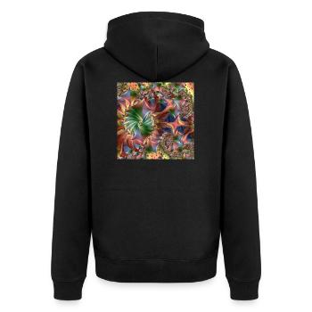 Diamond pattern colorful - Unisex Premium Bio Zip Hoodie - Schwarz - Hinten - Nico (187cm)