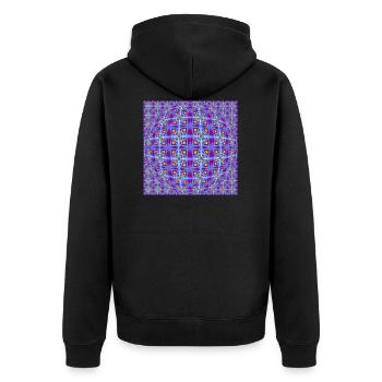 LUMIÈRE À MOTIF FRACTAL OP ART - Veste à capuche bio Premium Unisexe - noir - Dos - Nico (187cm)