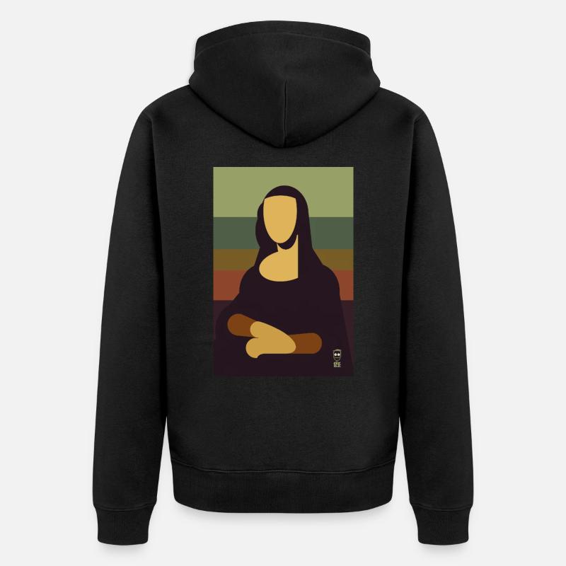 Mona Lisa - Unisex Premium Bio Zip Hoodie - Schwarz